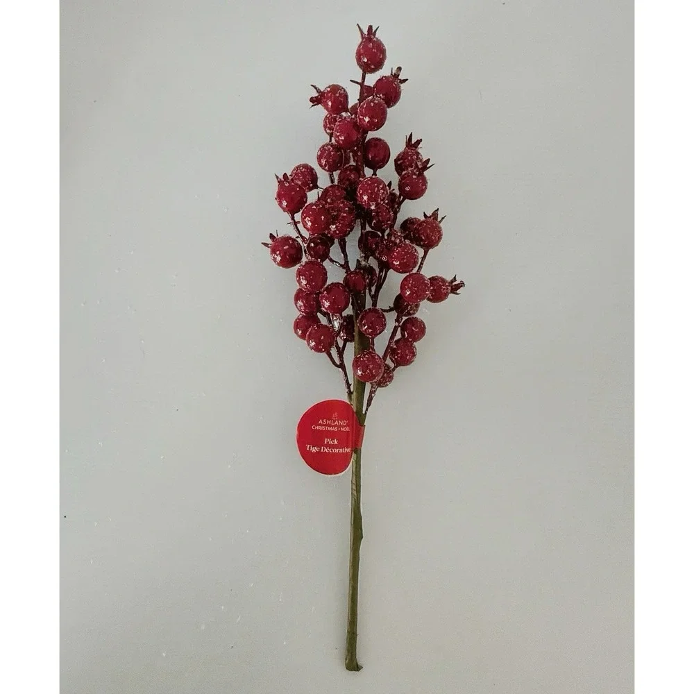 Lot of 6 Ashland Christmas Frosted Red Berry Picks Holiday Tree Wreath Decor New